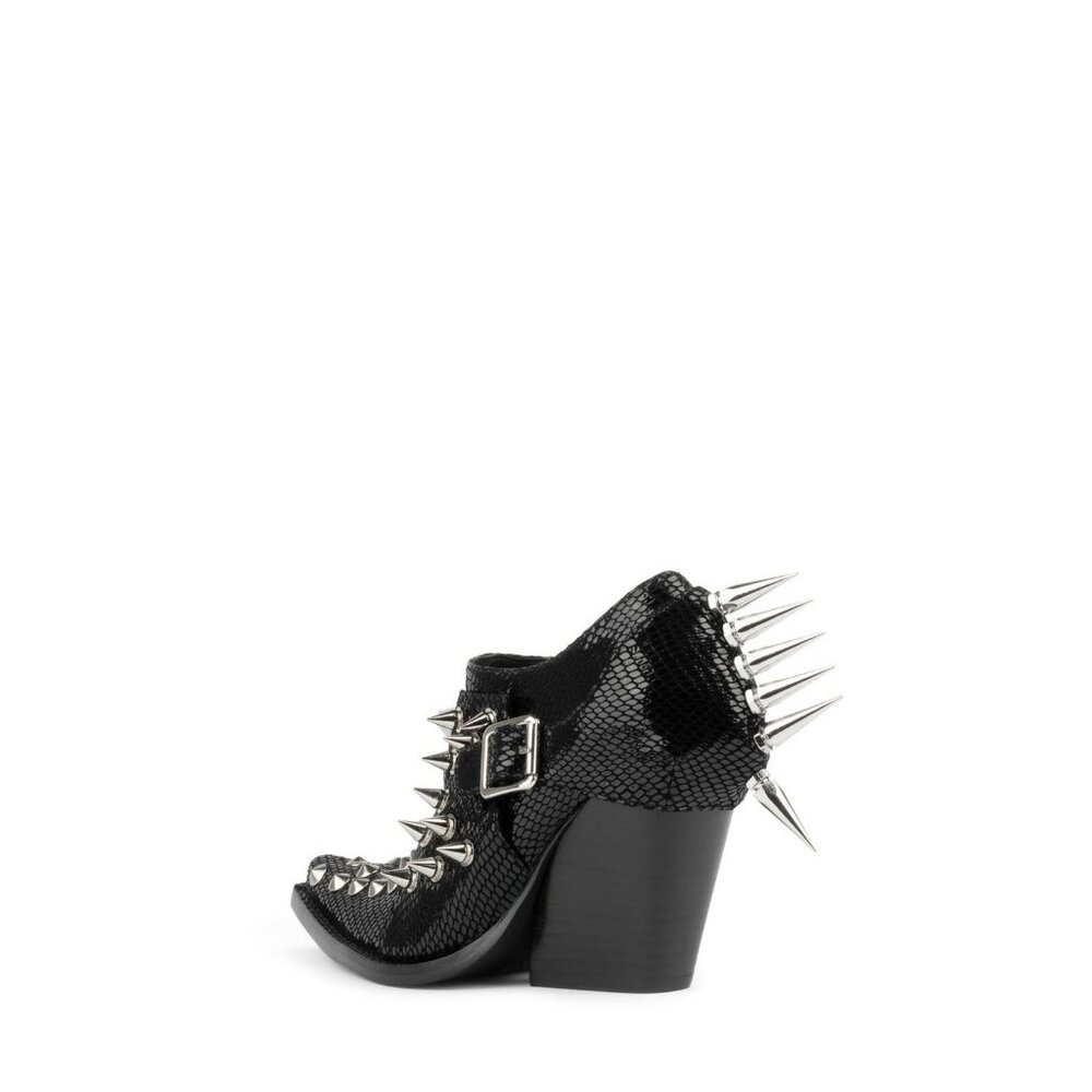 Jeffrey Campbell Womens Western Heeled Spikes Leather Black Booties Shoes US 6 - Picture 4 of 6